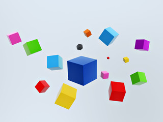 Fototapeta na wymiar 3d colorful cubes