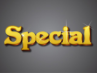 special emboss gold text effect