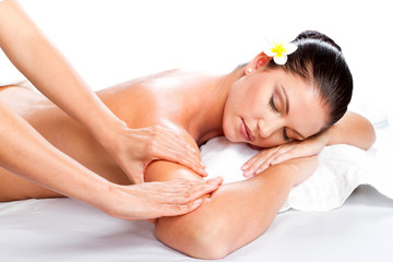 Obraz na płótnie Canvas woman having back massage