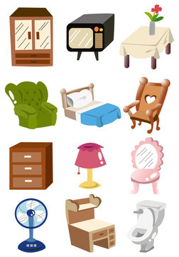 cartoon home furniture icon