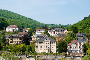 Fototapeta na wymiar Heidelberg residential area on the hill