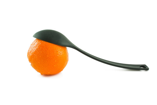 Large Plastic Serving Spoon And Orange