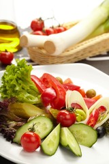 Fresh vegetables on the plate