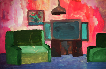 Fototapeta na wymiar Expressional interior. Matisse