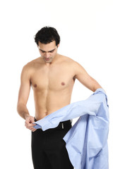 Fototapeta premium man remove the shirt