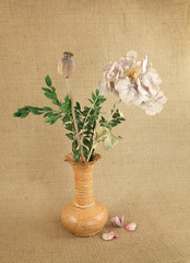 Bouquet of dry flowers in a vase