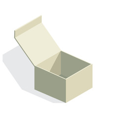 isolated paper box with shadow - illustration