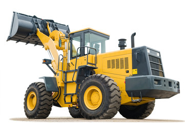 wheel loader excavator isolated