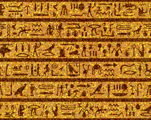 Egyptian seamless hieroglyphs pattern