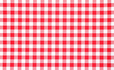 Close view of red checkerboard tablecloth - 31849556