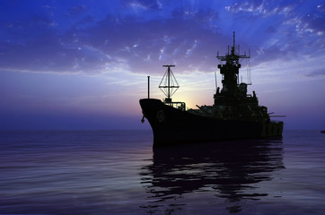 Fototapeta premium The military ship