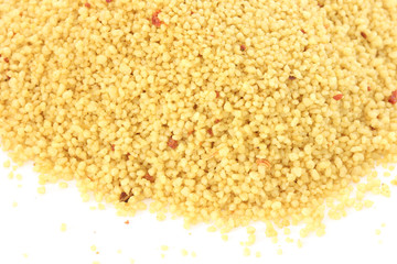 Couscous on white background