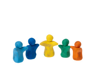 Team of plasticine people