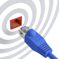 Blue network cable - target activity