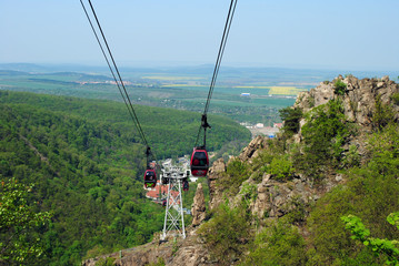 Blick auf Seilbahn und Thale