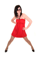 Naklejka premium Girl in red dress.