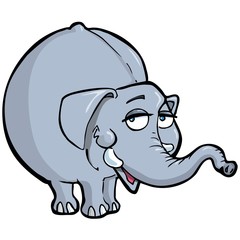 Cartoon of a smiling elephant