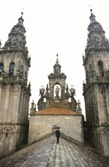 Fototapeta na wymiar Tejado de la Catedral de Santiago de Compostela, A Coruña.