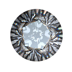 Round brilliant cut diamond perspective isolated