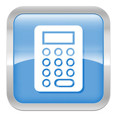 pictogramme calculette série carré bleu