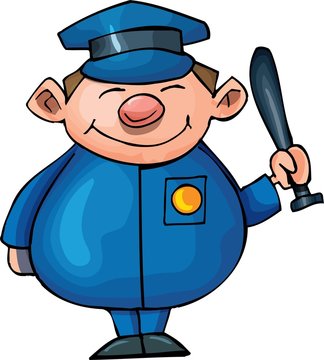 cartoon police officer holding baton clip art preview