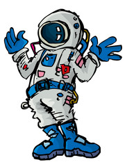 Astronaout de dessin animé dans une combinaison spatiale