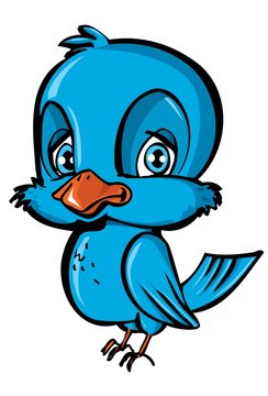 Cartoon of blue bird