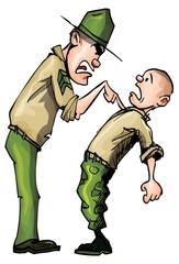 Angry cartoon drill sergeant