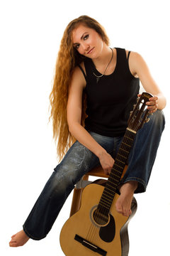 girl and  guitar