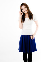 OKサインの女性