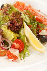 tasty appetizer with salmon