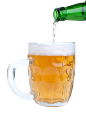 glass bottle and beer