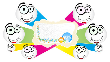 fifty percent discount colorful banner
