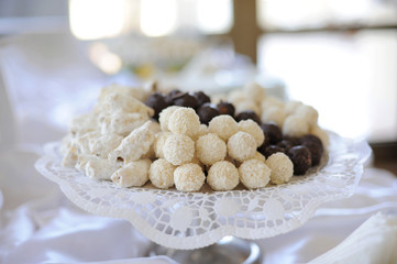 silver plate with various sweets