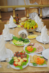 Fototapeta na wymiar decorated wedding dinner table