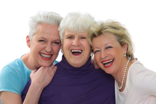 drei lachende Senioren