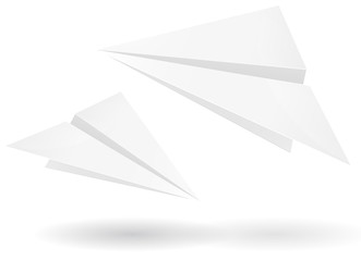 paper planes isolated on white background