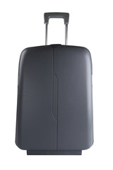 Grey suitcase isolated on white background