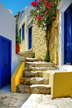 Fototapeta colorful Greek islands series - Symi