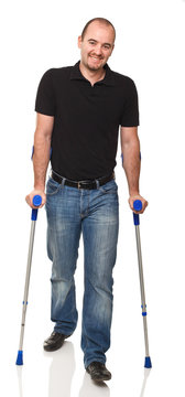 Man With Crutch