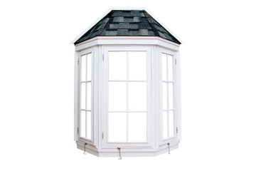 Closed white window isolated