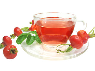 red herbal tea with hip wild rose