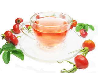 fruit red tea withwild rose hip