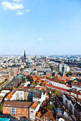 Obraz premium cityscape of Hamburg from the famous tower Michaelis