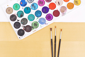 Paint Brushes with Watercolors