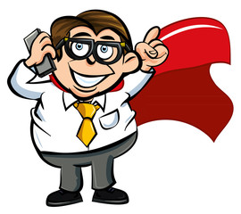 Cartoon superhero office worker