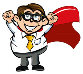 Cartoon superhero office worker