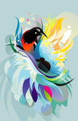 bird abstract vector illustration