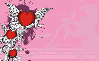 heraldic heart background10