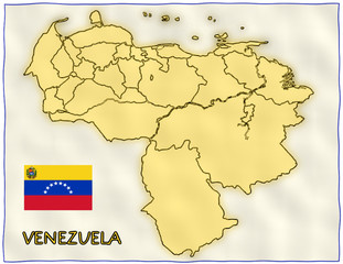 Venezuela political division national emblem flag map